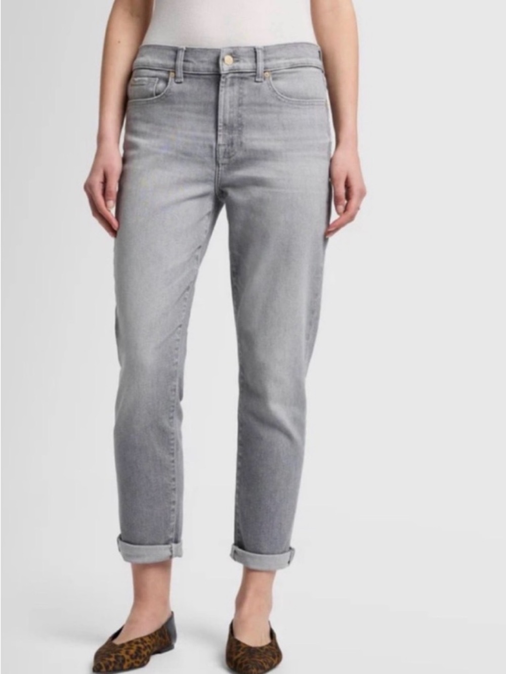 7 for All Mankind Luxe Vintage Josefina Boyfriend Jeans in Cher Gray